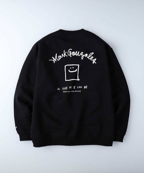 美品マークゴンザレス　トレーナー　黒　XL　ビッグロゴ　バックプリント Mark Gonzales (マークゴンザレス) 裏起毛 バックプリント クルー