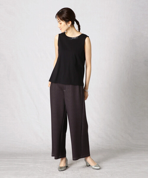 Comme　Ca　Mature（コムサマチュア）の「ビジュー付き　タンクトップ（タンクトップ・レディース・ホワイト/ブラック/モカ・MEDIUM/LARGE）」の13枚目の写真