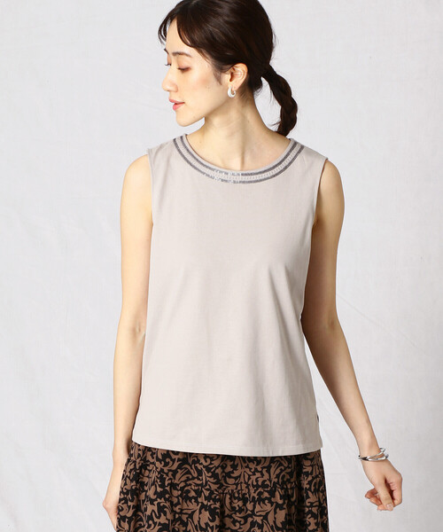 Comme　Ca　Mature（コムサマチュア）の「ビジュー付き　タンクトップ（タンクトップ・レディース・ホワイト/ブラック/モカ・MEDIUM/LARGE）」の19枚目の写真