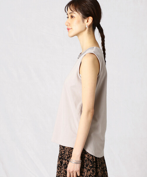 Comme　Ca　Mature（コムサマチュア）の「ビジュー付き　タンクトップ（タンクトップ・レディース・ホワイト/ブラック/モカ・MEDIUM/LARGE）」の15枚目の写真