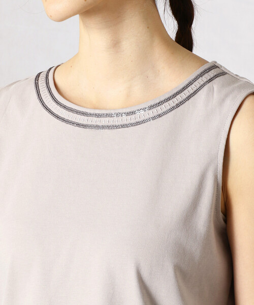 Comme　Ca　Mature（コムサマチュア）の「ビジュー付き　タンクトップ（タンクトップ・レディース・ホワイト/ブラック/モカ・MEDIUM/LARGE）」の5枚目の写真