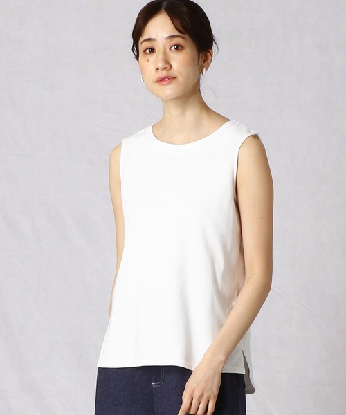 Comme　Ca　Mature（コムサマチュア）の「ビジュー付き　タンクトップ（タンクトップ・レディース・ホワイト/ブラック/モカ・MEDIUM/LARGE）」の2枚目の写真