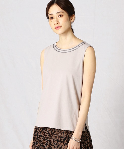 Comme　Ca　Mature（コムサマチュア）の「ビジュー付き　タンクトップ（タンクトップ・レディース・ホワイト/ブラック/モカ・MEDIUM/LARGE）」の3枚目の写真