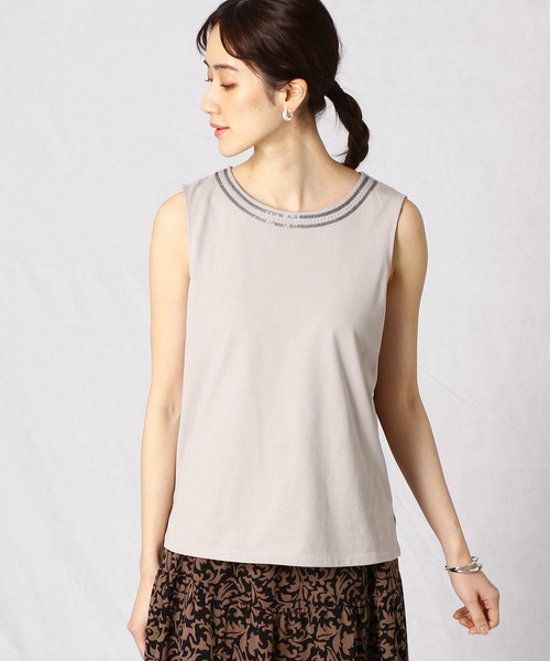 Comme　Ca　Mature（コムサマチュア）の「ビジュー付き　タンクトップ（タンクトップ・レディース・ホワイト/ブラック/モカ・MEDIUM/LARGE）」の20枚目の写真