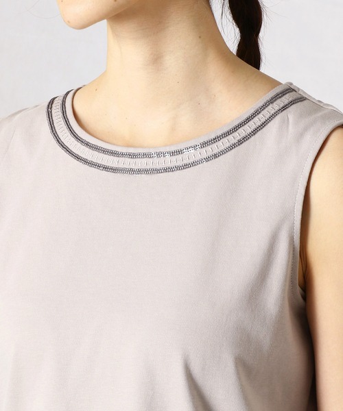 Comme　Ca　Mature（コムサマチュア）の「ビジュー付き　タンクトップ（タンクトップ・レディース・ホワイト/ブラック/モカ・MEDIUM/LARGE）」の16枚目の写真