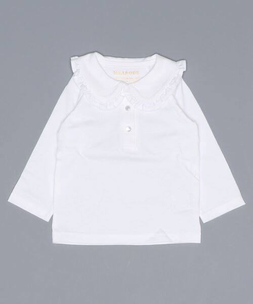 maarook(マルーク)の「天竺フリル丸衿Tシャツ(Tシャツ/カットソー・キッズ・ホワイト・130cm/80cm/110cm/100cm/90cm/120cm)」の6枚目の写真