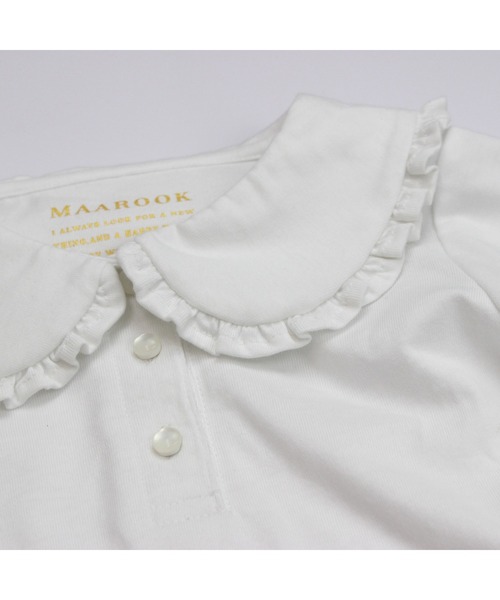 maarook(マルーク)の「天竺フリル丸衿Tシャツ(Tシャツ/カットソー・キッズ・ホワイト・130cm/80cm/110cm/100cm/90cm/120cm)」の4枚目の写真