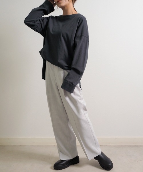 Crisp(クリスプ)の「チェックセンタープレスパンツ(チノパンツ・レディース・ブラウン/グレー・FREE)」の13枚目の写真