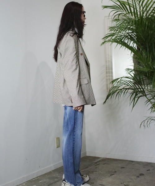 Chikashitsu +（チカシツプラス）の「【Chikashitsu + /チカシツプラス】oversized check jacket/オーバーサイズジャケット ビッグサイズジャケット チェック柄ジャケット（テーラードジャケット・メンズ・ブラック/ブラウン・ONE SIZE）」の17枚目の写真