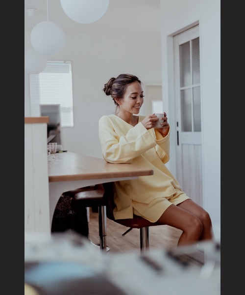 Ocean Pacific（オーシャンパシフィック）の「【OP:オーピー】レディースVネックスウェットプルオーバー（スウェット・レディース・ベージュ/イエロー/グリーン・MEDIUM）」の6枚目の写真