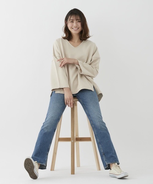 Ocean Pacific（オーシャンパシフィック）の「【OP:オーピー】レディースVネックスウェットプルオーバー（スウェット・レディース・ベージュ/イエロー/グリーン・MEDIUM）」の13枚目の写真