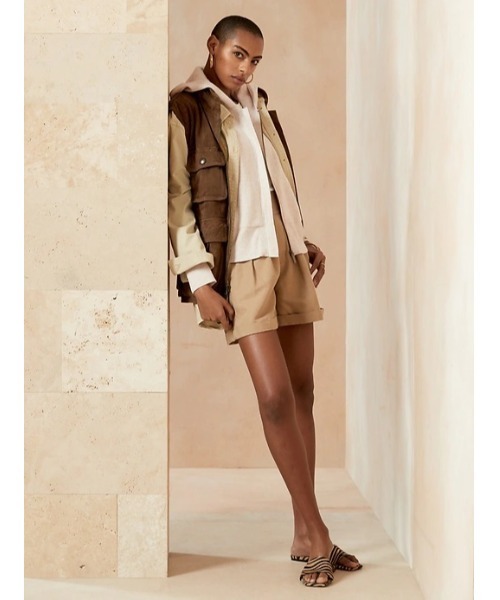 Banana Republic（バナナリパブリック）の「フーディー クロップド ニットジャケット（パーカー・レディース・ブラック/ナチュラル・S/M/XS/L）」の5枚目の写真