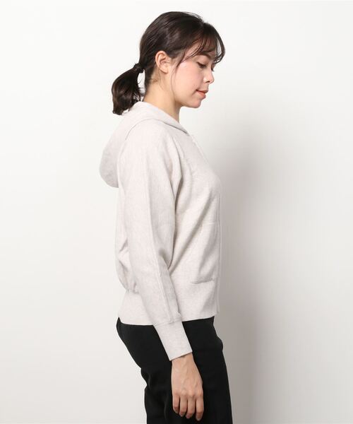 Banana Republic（バナナリパブリック）の「フーディー クロップド ニットジャケット（パーカー・レディース・ブラック/ナチュラル・S/M/XS/L）」の8枚目の写真