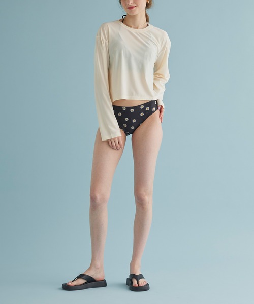 SEA DRESS(シードレス)の「バックシャンショートラッシュガード(ラッシュガード・レディース・ブラック/クリーム/チョコ・M/L)」の13枚目の写真