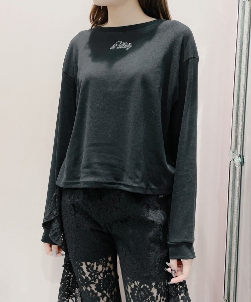 lilLilly（リルリリー）の「ラインストーンロゴTシャツ（Tシャツ/カットソー・レディース・ホワイト/ブラック/ブルー・FREE）」の8枚目の写真