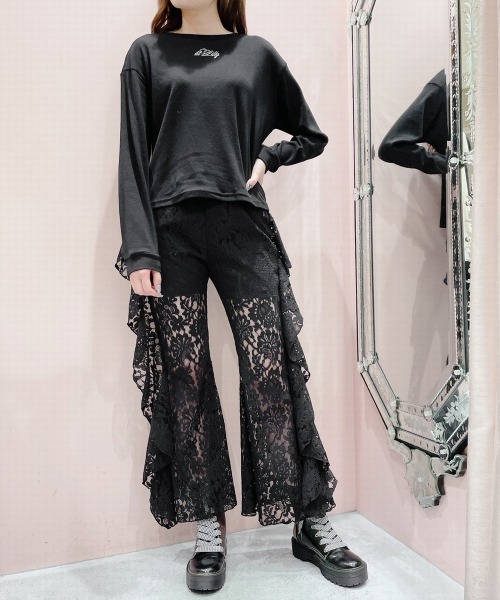 lilLilly（リルリリー）の「ラインストーンロゴTシャツ（Tシャツ/カットソー・レディース・ホワイト/ブラック/ブルー・FREE）」の11枚目の写真