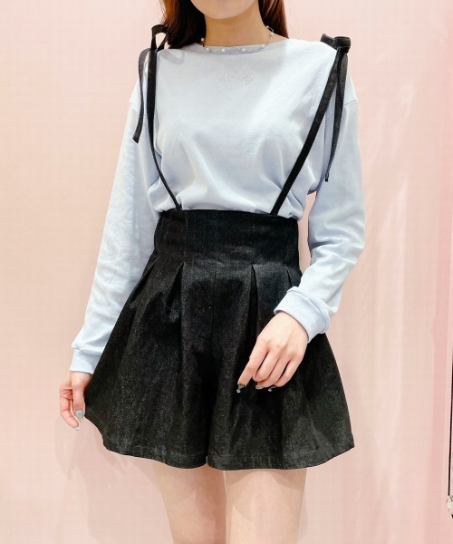 lilLilly（リルリリー）の「ラインストーンロゴTシャツ（Tシャツ/カットソー・レディース・ホワイト/ブラック/ブルー・FREE）」の14枚目の写真