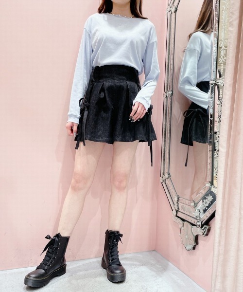 lilLilly（リルリリー）の「ラインストーンロゴTシャツ（Tシャツ/カットソー・レディース・ホワイト/ブラック/ブルー・FREE）」の7枚目の写真