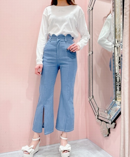 lilLilly（リルリリー）の「ラインストーンロゴTシャツ（Tシャツ/カットソー・レディース・ホワイト/ブラック/ブルー・FREE）」の6枚目の写真