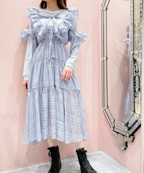 lilLilly（リルリリー）の「ラインストーンロゴTシャツ（Tシャツ/カットソー・レディース・ホワイト/ブラック/ブルー・FREE）」の9枚目の写真