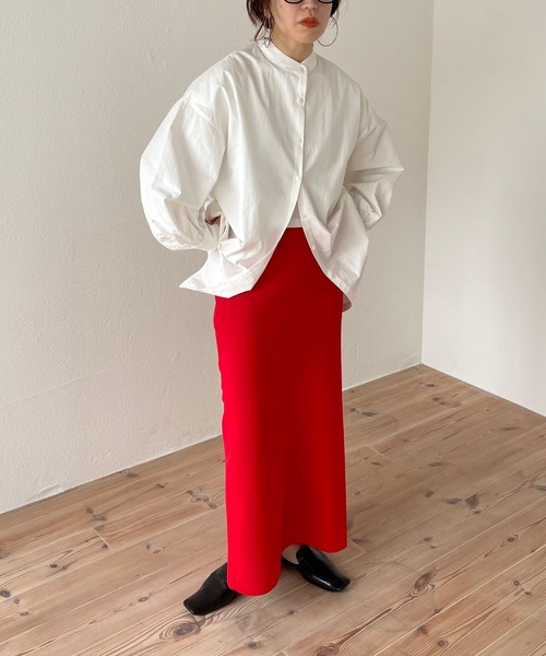 wee9s（ウィークス）の「daily daily 2way knit skirt / 美シルエット前後ツーウェイデイリーデイリーニットスカート（スカート・レディース・ブラック/レッド/ブルー/グリーン/ライトブルー/オレンジ/ピンク/アイボリー/パープル/グレー・FREE）」の9枚目の写真