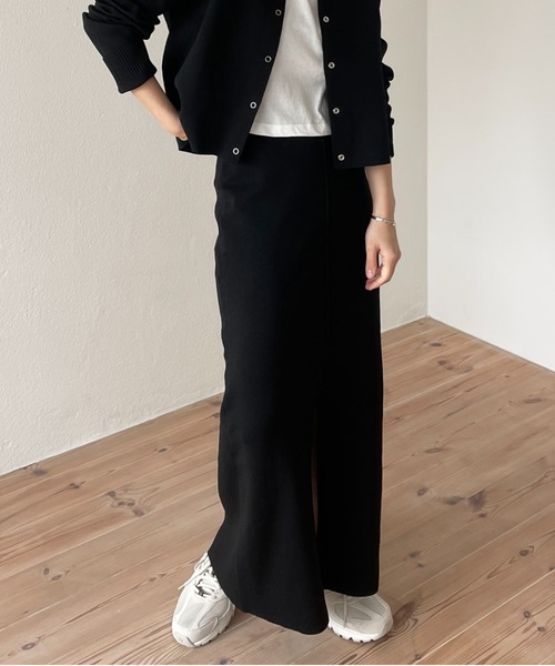 wee9s（ウィークス）の「daily daily 2way knit skirt / 美シルエット前後ツーウェイデイリーデイリーニットスカート（スカート・レディース・ブラック/レッド/ブルー/グリーン/ライトブルー/オレンジ/ピンク/アイボリー/パープル/グレー・FREE）」の3枚目の写真