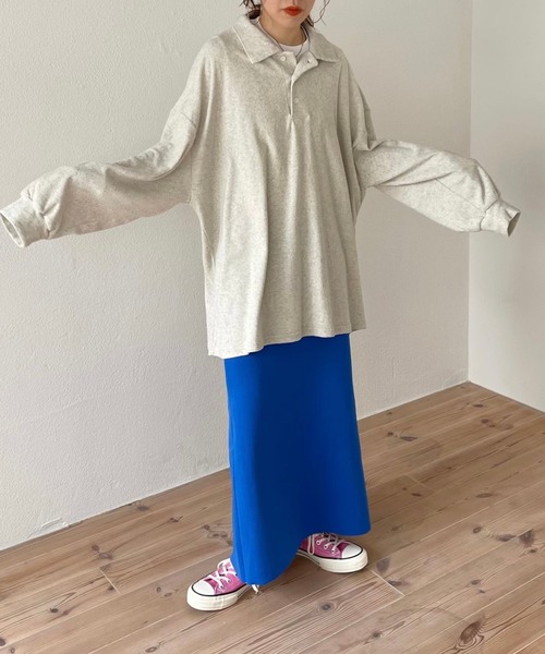 wee9s（ウィークス）の「daily daily 2way knit skirt / 美シルエット前後ツーウェイデイリーデイリーニットスカート（スカート・レディース・ブラック/レッド/ブルー/グリーン/ライトブルー/オレンジ/ピンク/アイボリー/パープル/グレー・FREE）」の12枚目の写真