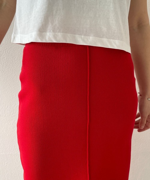 wee9s（ウィークス）の「daily daily 2way knit skirt / 美シルエット前後ツーウェイデイリーデイリーニットスカート（スカート・レディース・ブラック/レッド/ブルー/グリーン/ライトブルー/オレンジ/ピンク/アイボリー/パープル/グレー・FREE）」の18枚目の写真
