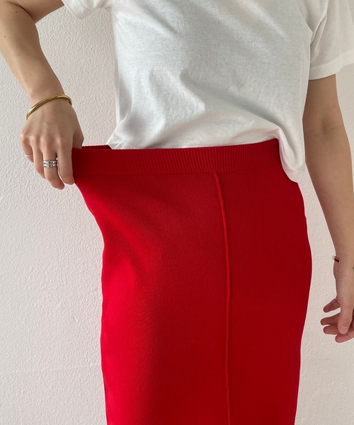 wee9s（ウィークス）の「daily daily 2way knit skirt / 美シルエット前後ツーウェイデイリーデイリーニットスカート（スカート・レディース・ブラック/レッド/ブルー/グリーン/ライトブルー/オレンジ/ピンク/アイボリー/パープル/グレー・FREE）」の19枚目の写真