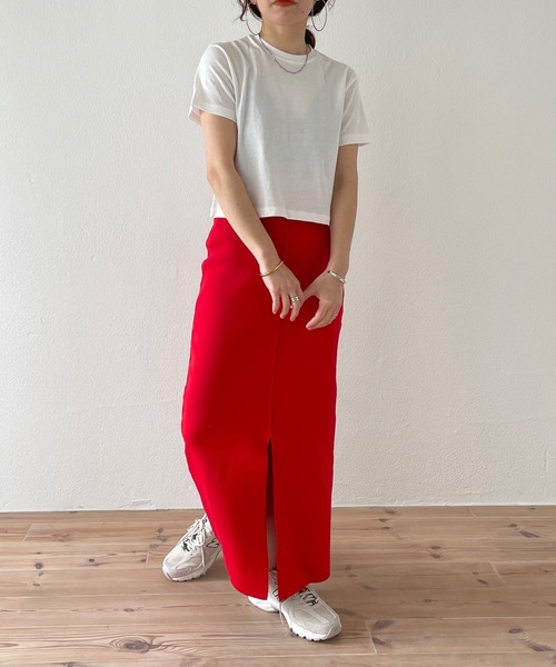 wee9s（ウィークス）の「daily daily 2way knit skirt / 美シルエット前後ツーウェイデイリーデイリーニットスカート（スカート・レディース・ブラック/レッド/ブルー/グリーン/ライトブルー/オレンジ/ピンク/アイボリー/パープル/グレー・FREE）」の13枚目の写真
