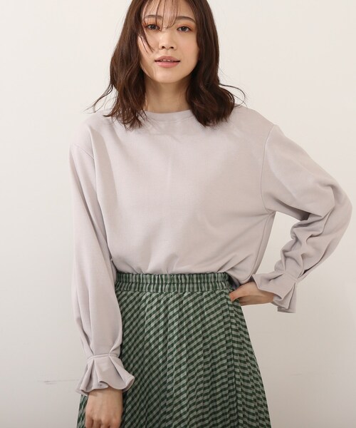 DRESKIP（ドレスキップ）の「◆キャンディスリ－ブプルオーバー（Tシャツ/カットソー・レディース・オフホワイト/ライトグレー/ブラック/グリーン系・02/03/04）」の3枚目の写真