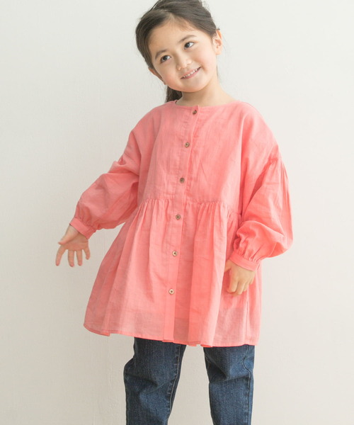 URBAN RESEARCH DOORS（アーバンリサーチドアーズ）の「『親子リンク』コットンボイル2WAYブラウス(KIDS)（シャツ/ブラウス・キッズ・ピンク/ベージュ系その他・120/105/135）」の22枚目の写真