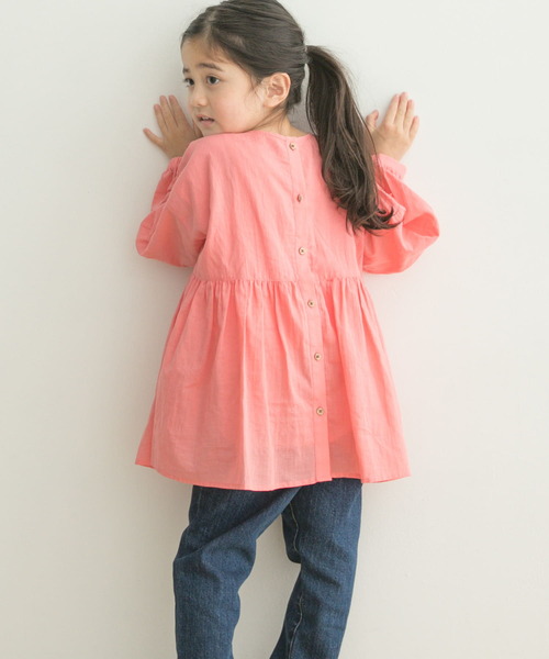 URBAN RESEARCH DOORS（アーバンリサーチドアーズ）の「『親子リンク』コットンボイル2WAYブラウス(KIDS)（シャツ/ブラウス・キッズ・ピンク/ベージュ系その他・120/105/135）」の8枚目の写真