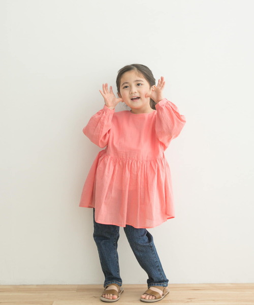 URBAN RESEARCH DOORS（アーバンリサーチドアーズ）の「『親子リンク』コットンボイル2WAYブラウス(KIDS)（シャツ/ブラウス・キッズ・ピンク/ベージュ系その他・120/105/135）」の10枚目の写真