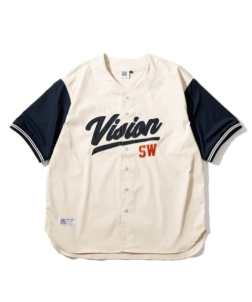 VISION STREET WEAR（ヴィジョンストリートウェア）の「【VISION STREET WEAR／ヴィジョンストリートウェア】ロゴ刺繍ベースボールシャツ/ナンバリング/カレッジロゴ/バックデザイン/ビッグシルエット/オーバーサイズシャツ（シャツ/ブラウス・メンズ・ネイビー/グリーン/アイボリー/ブルー系その他/チャコールグレー/グリーン系その他/ホワイト系その他・M/L/XL）」の12枚目の写真