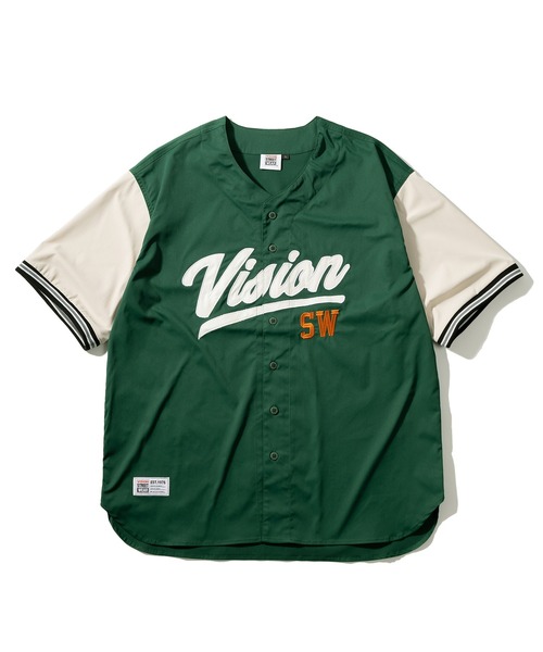 VISION STREET WEAR（ヴィジョンストリートウェア）の「【VISION STREET WEAR／ヴィジョンストリートウェア】ロゴ刺繍ベースボールシャツ/ナンバリング/カレッジロゴ/バックデザイン/ビッグシルエット/オーバーサイズシャツ（シャツ/ブラウス・メンズ・ネイビー/グリーン/アイボリー/ブルー系その他/チャコールグレー/グリーン系その他/ホワイト系その他・M/L/XL）」の14枚目の写真