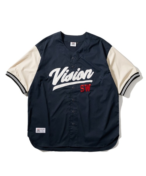 VISION STREET WEAR（ヴィジョンストリートウェア）の「【VISION STREET WEAR／ヴィジョンストリートウェア】ロゴ刺繍ベースボールシャツ/ナンバリング/カレッジロゴ/バックデザイン/ビッグシルエット/オーバーサイズシャツ（シャツ/ブラウス・メンズ・ネイビー/グリーン/アイボリー/ブルー系その他/チャコールグレー/グリーン系その他/ホワイト系その他・M/L/XL）」の15枚目の写真