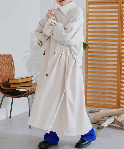 CPCM（シーピーシーエム）の「ロング丈トレンチコート（トレンチコート・レディース・イエロー/ベージュ/オフホワイト/アイボリー・FREE）」の2枚目の写真