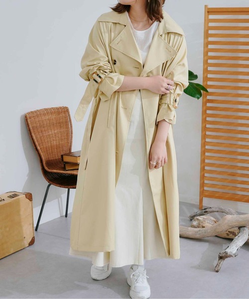 CPCM（シーピーシーエム）の「ロング丈トレンチコート（トレンチコート・レディース・イエロー/ベージュ/オフホワイト/アイボリー・FREE）」の16枚目の写真