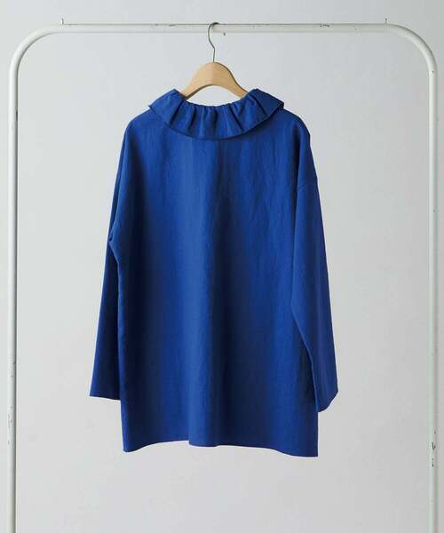 conges payes ADIEU TRISTESSE（コンジェ ペイエ アデュートリステス）の「ガーゼフリルシャツ（シャツ/ブラウス・レディース・ホワイト/チェック/ブルー・38）」の21枚目の写真