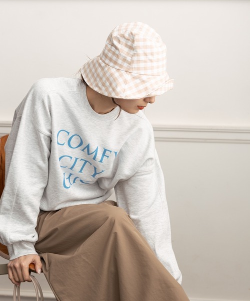 ZAKKA-BOX（ザッカボックス）の「ギンガムチェックバケツハット（ハット・レディース・ブラック/ベージュ・FREE）」の13枚目の写真