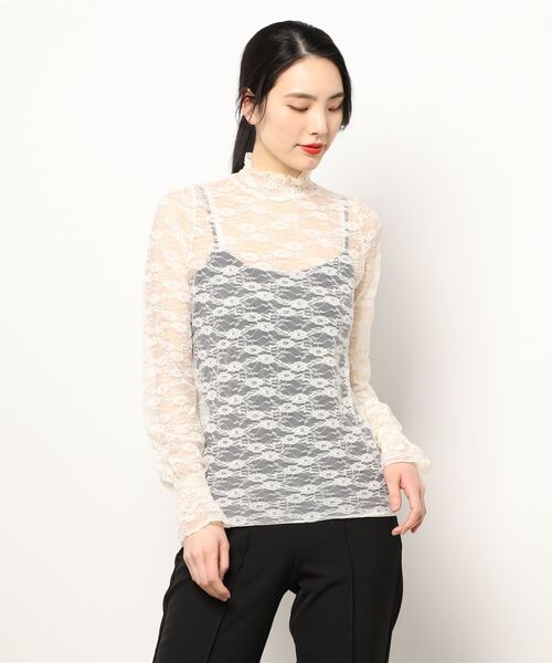 urge：（アージコロン ）の「【URGE：】フラワー レース シャーリング ブラウス（シャツ/ブラウス・レディース・ホワイト/ブラック/ライトベージュ・FREE）」の15枚目の写真