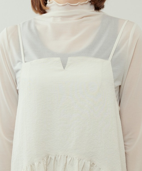 Lui's（ルイス）の「バックデザインストライプキャミワンピース（ワンピース・レディース・オフホワイト/サックスブルー/ブラック・FREE）」の7枚目の写真