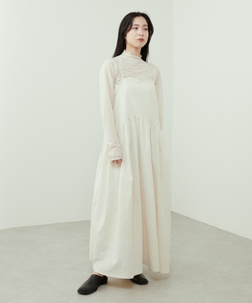 Lui's（ルイス）の「バックデザインストライプキャミワンピース（ワンピース・レディース・オフホワイト/サックスブルー/ブラック・FREE）」の6枚目の写真