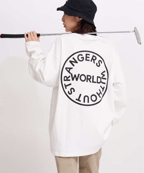 GIORDANO（ジョルダーノ）の「[ GIORDANO ] サークルロゴクルーネックポケットL/TEE (ユニセックス）（Tシャツ/カットソー・レディース・ホワイト/ブラック/ベージュ/ライトパープル・SMALL/MEDIUM/LARGE/X-LARGE/XX-LARGE）」の2枚目の写真