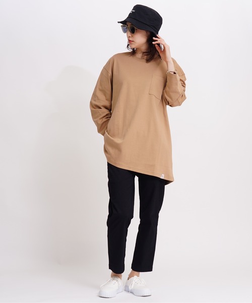 GIORDANO（ジョルダーノ）の「[ GIORDANO ] サークルロゴクルーネックポケットL/TEE (ユニセックス）（Tシャツ/カットソー・レディース・ホワイト/ブラック/ベージュ/ライトパープル・SMALL/MEDIUM/LARGE/X-LARGE/XX-LARGE）」の12枚目の写真