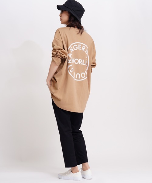 GIORDANO（ジョルダーノ）の「[ GIORDANO ] サークルロゴクルーネックポケットL/TEE (ユニセックス）（Tシャツ/カットソー・レディース・ホワイト/ブラック/ベージュ/ライトパープル・SMALL/MEDIUM/LARGE/X-LARGE/XX-LARGE）」の13枚目の写真