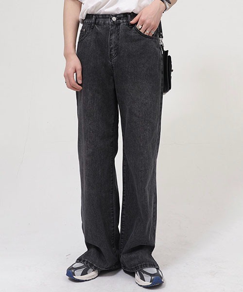 WESTBOY（ウエストボーイ）の「ルーズスリットデニムパンツ/セミワイドデニムパンツ WO22S3PT06【WB ORIGINALS】（デニムパンツ・メンズ・ライトグレー/グレー・M/L/XL/S）」の2枚目の写真