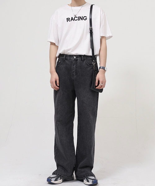 WESTBOY（ウエストボーイ）の「ルーズスリットデニムパンツ/セミワイドデニムパンツ WO22S3PT06【WB ORIGINALS】（デニムパンツ・メンズ・ライトグレー/グレー・M/L/XL/S）」の8枚目の写真