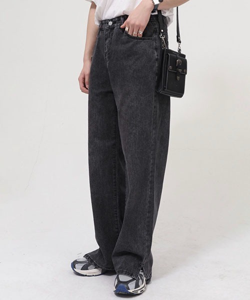 WESTBOY（ウエストボーイ）の「ルーズスリットデニムパンツ/セミワイドデニムパンツ WO22S3PT06【WB ORIGINALS】（デニムパンツ・メンズ・ライトグレー/グレー・M/L/XL/S）」の5枚目の写真